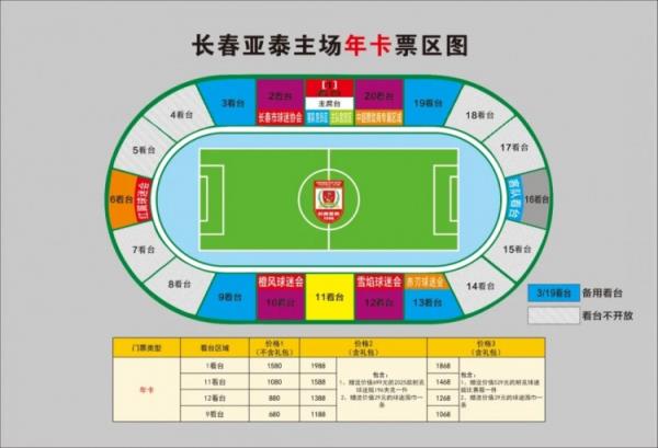 親民！亞泰新賽季票務方案：年卡最低680元，單場球票最低58元